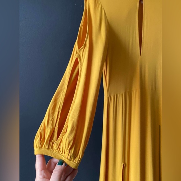 S/W/F Revolve Raline Maxi Dress Mustard Size Medium - Picture 2 of 13